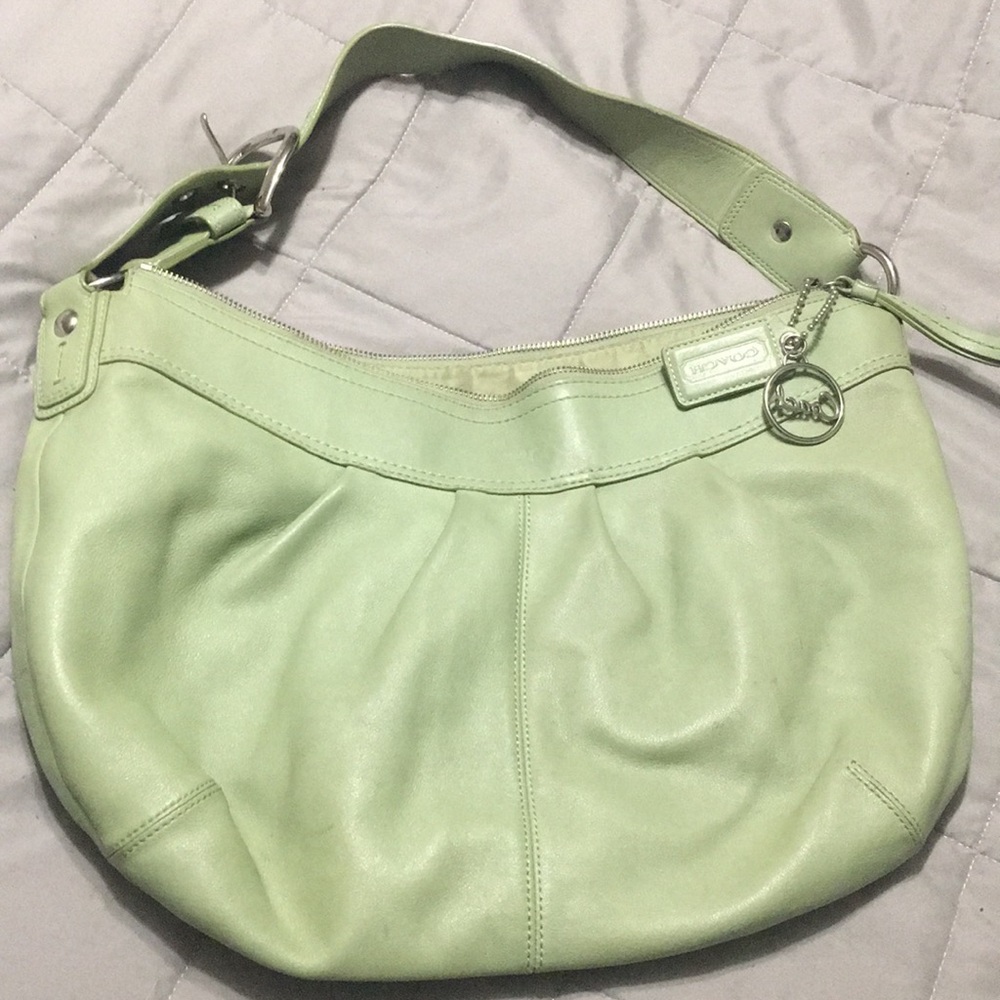 Spring green medium coach bag